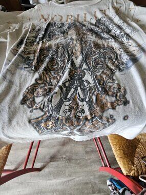 Mens XL Nobility White n Gold SS T